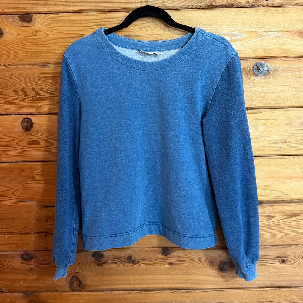 White + Warren Blue Sweater Small
